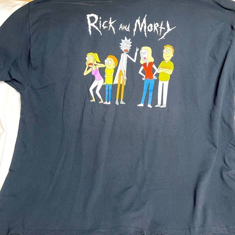 Rick And Morty Men's (Size Large) Adult Swim Logo Black Short Sleeve T-Shirt